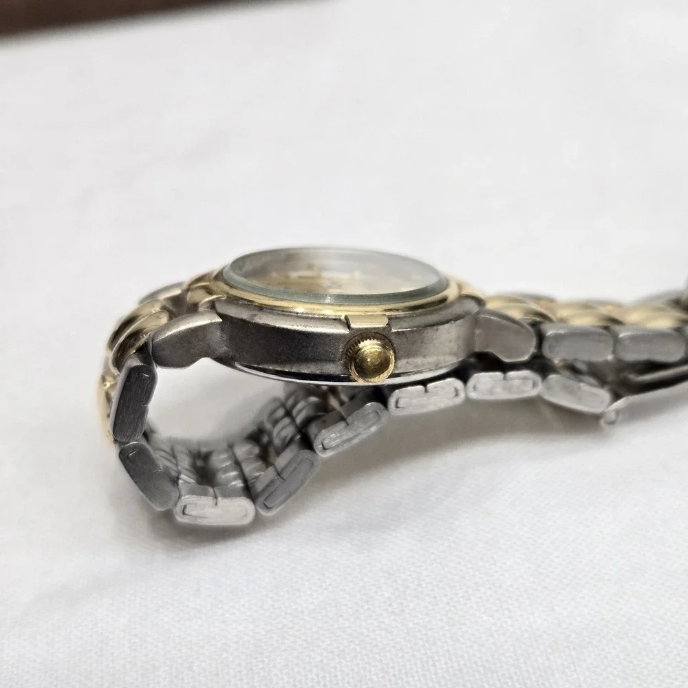 Vtg GRUEN Ladies Bracelet Quartz Cocktail Watch Two-Tone - For Parts/Repair